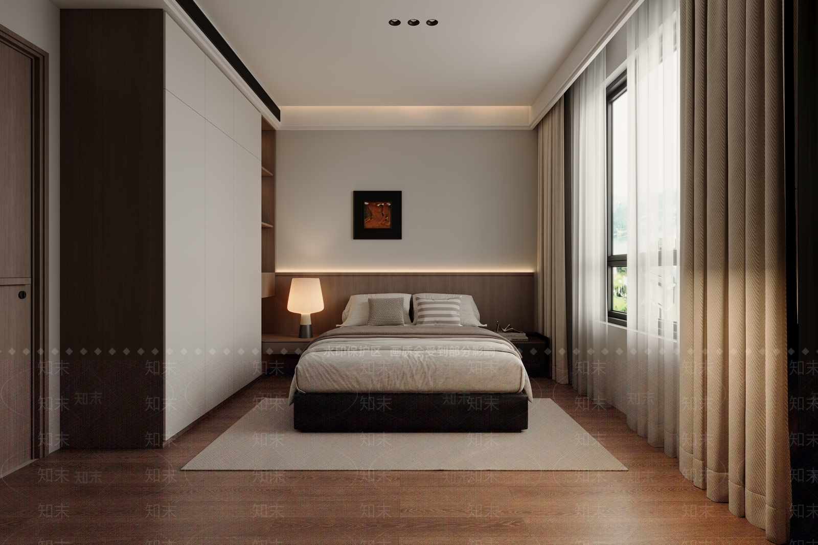 现代简约主卧3D模型下载【ID:1228624225】