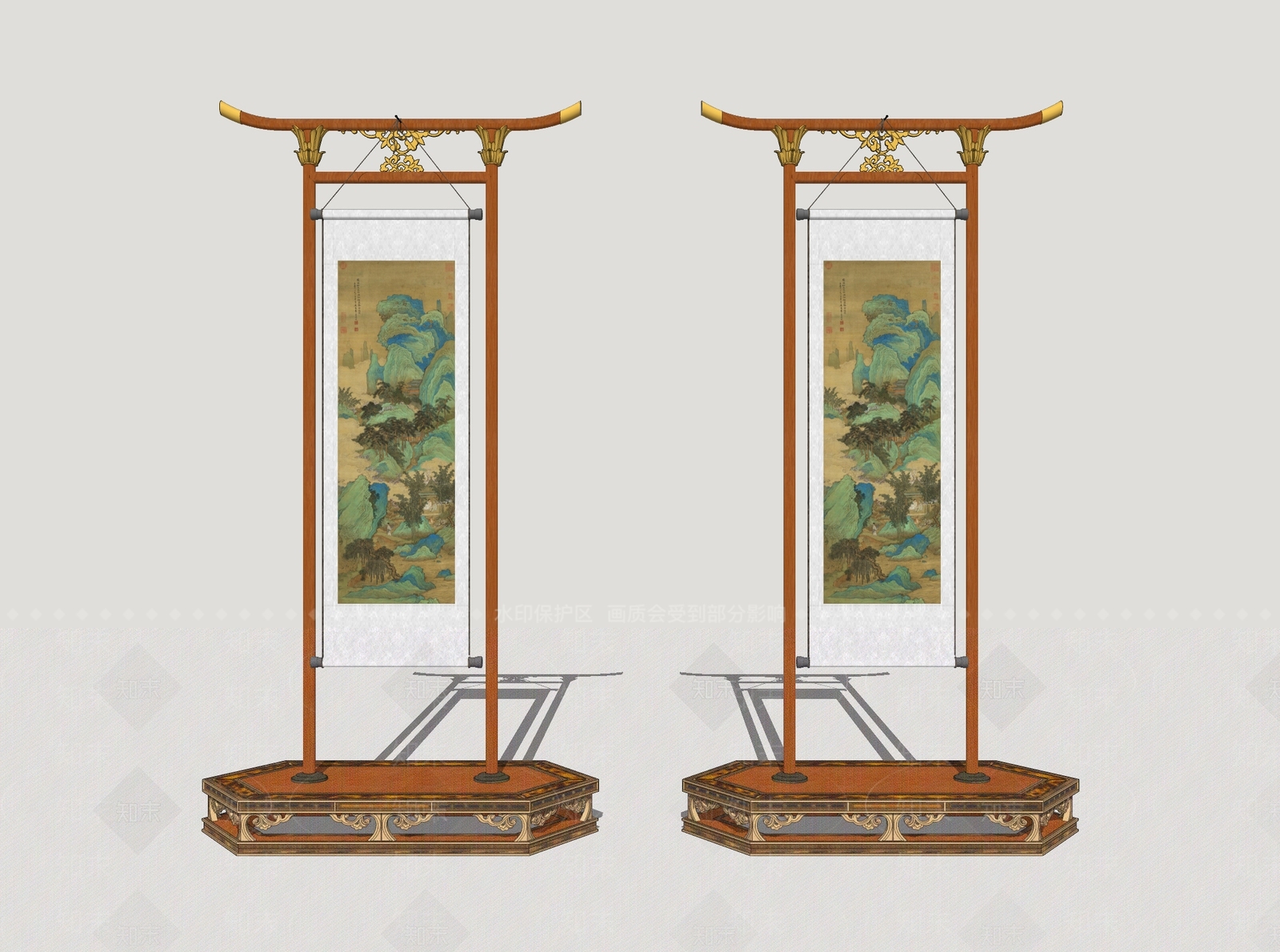 中式落地摆件SU模型下载【ID:1228648277】