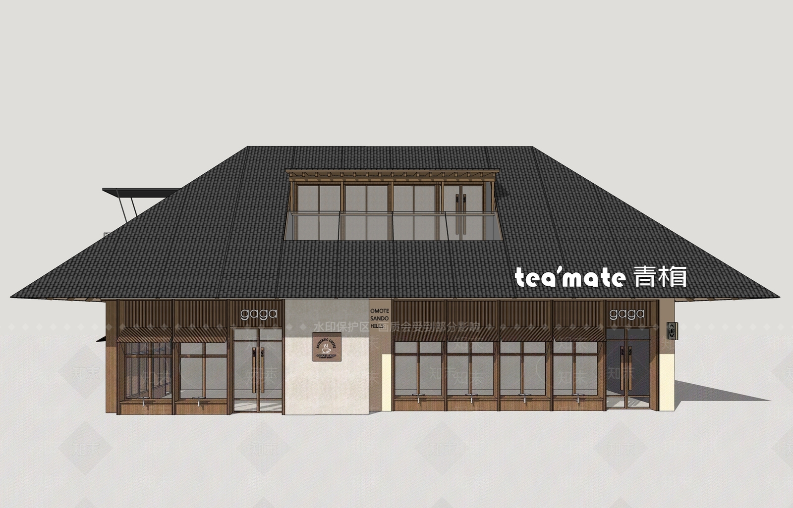 新中式餐饮建筑SU模型下载【ID:1228649809】