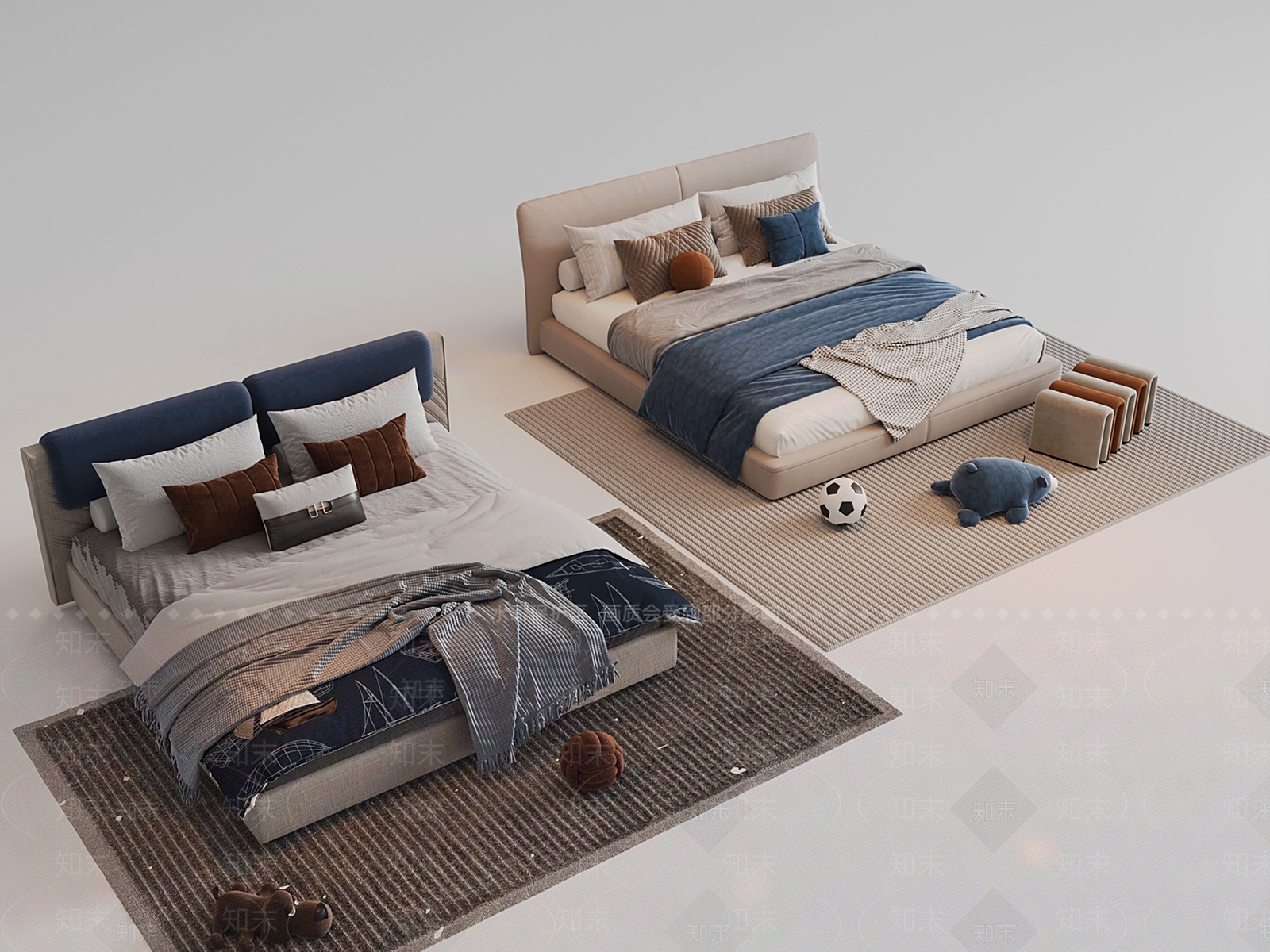 现代简约儿童床3D模型下载【ID:1228652547】