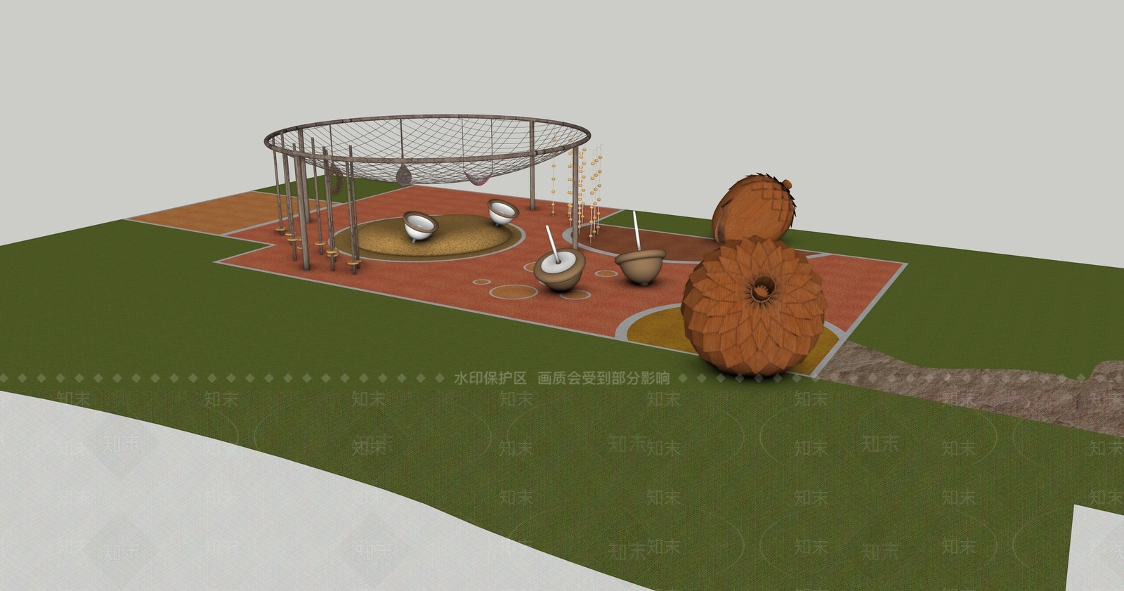 现代儿童游乐空间SU模型下载【ID:1228656751】
