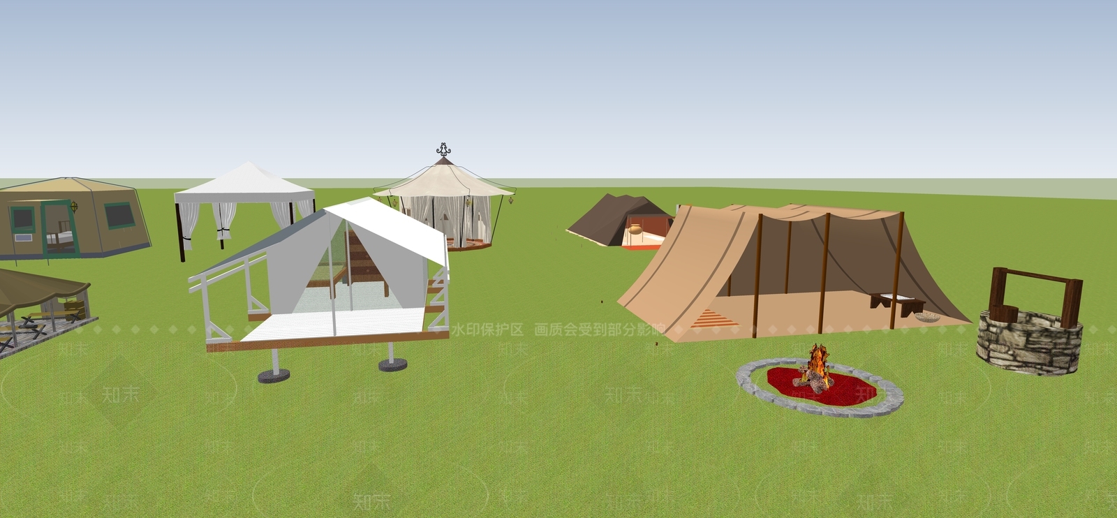 帐篷SU模型下载【ID:1228658427】