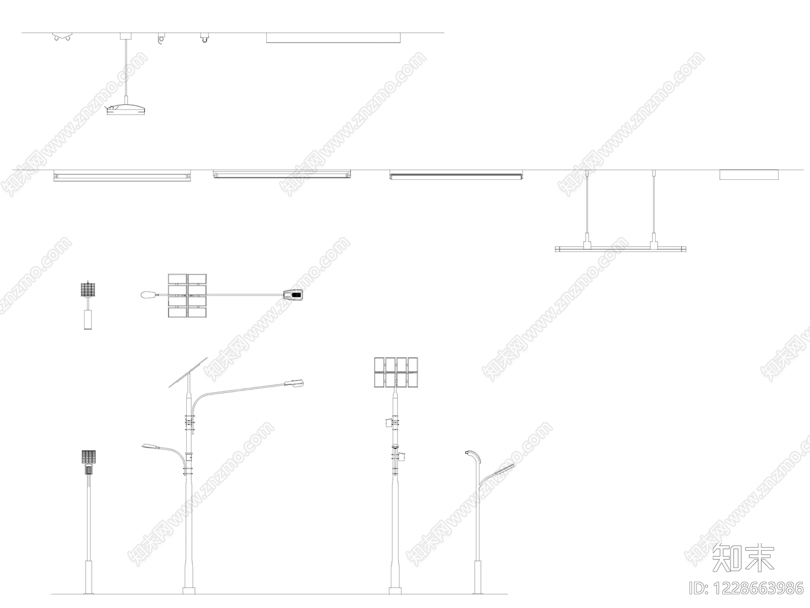 灯具图库cad施工图下载【ID:1228663986】