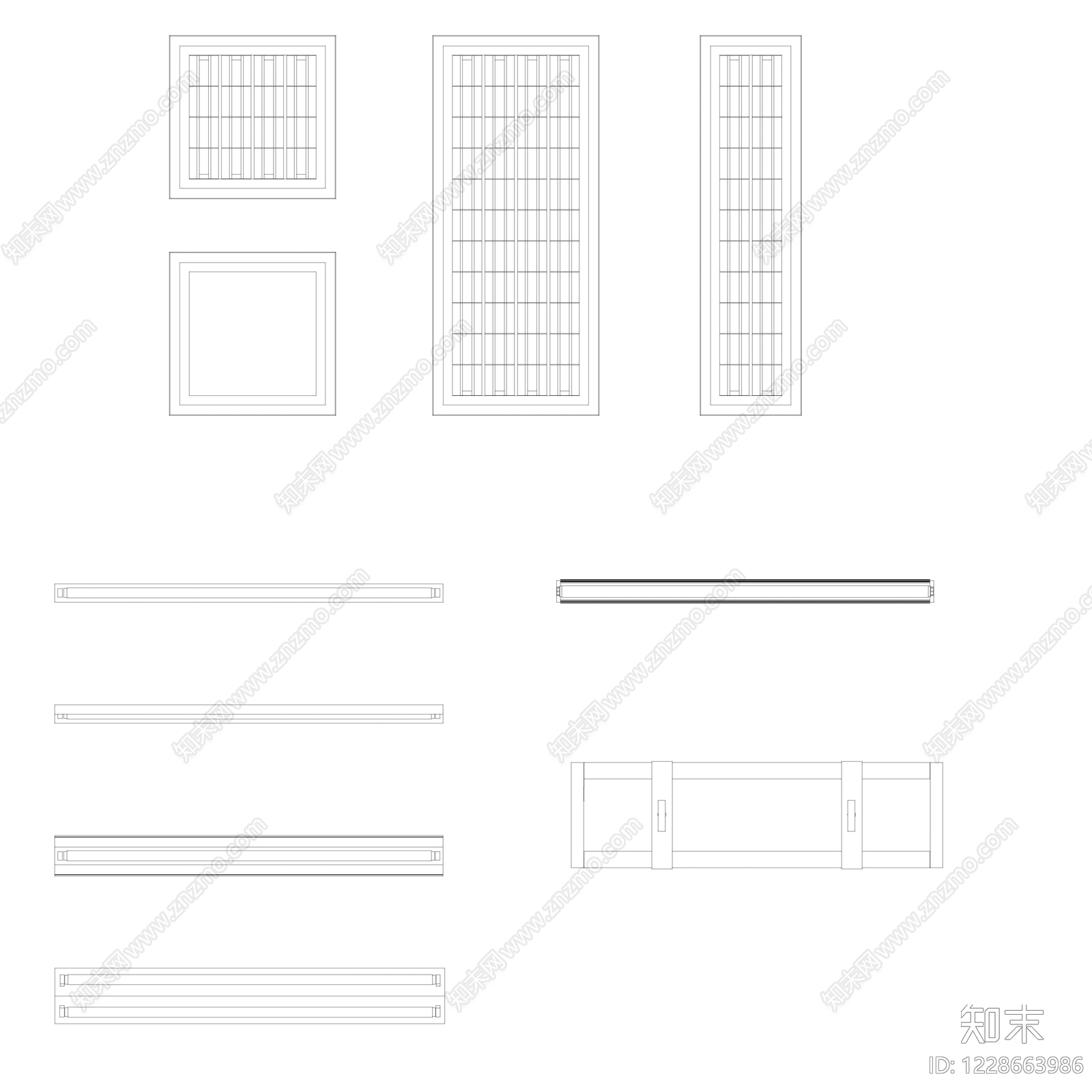 灯具图库cad施工图下载【ID:1228663986】