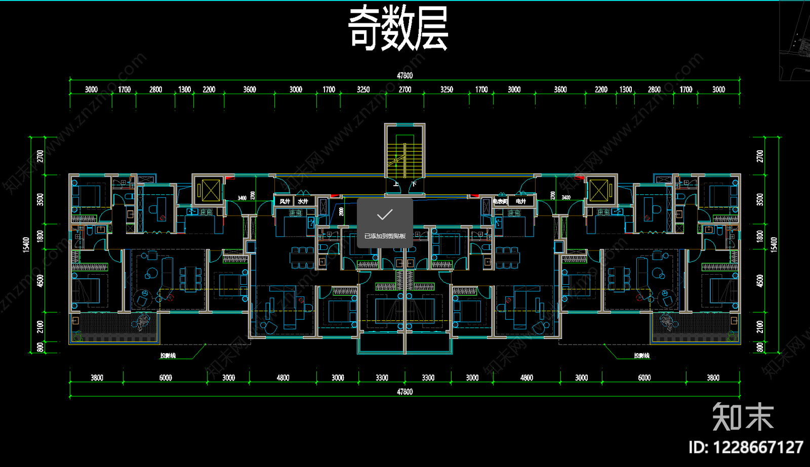 高层住宅cad施工图下载【ID:1228667127】