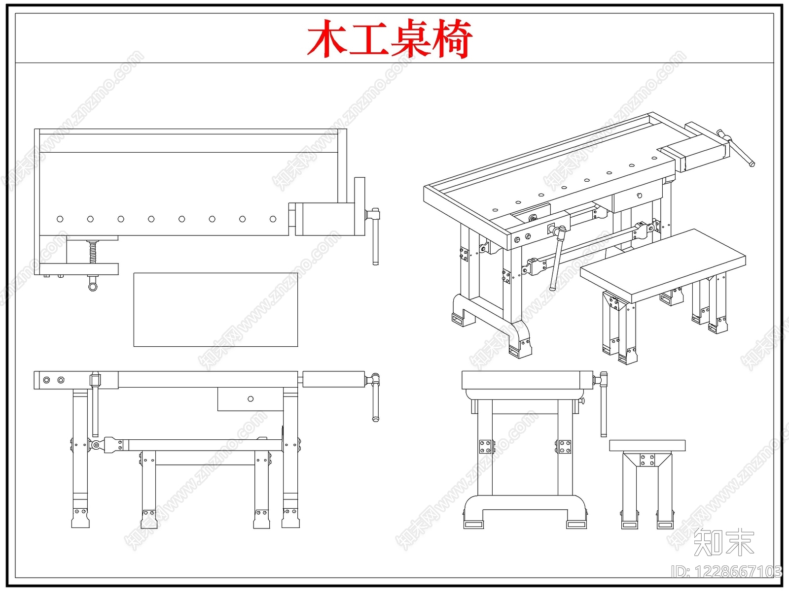 桌椅CAD图纸