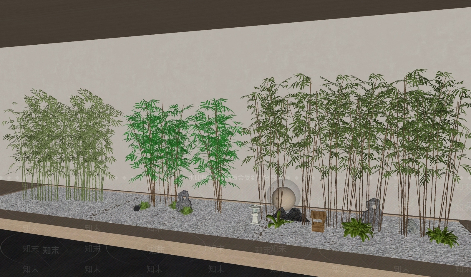 禅意竹子SU模型下载【ID:1228668153】