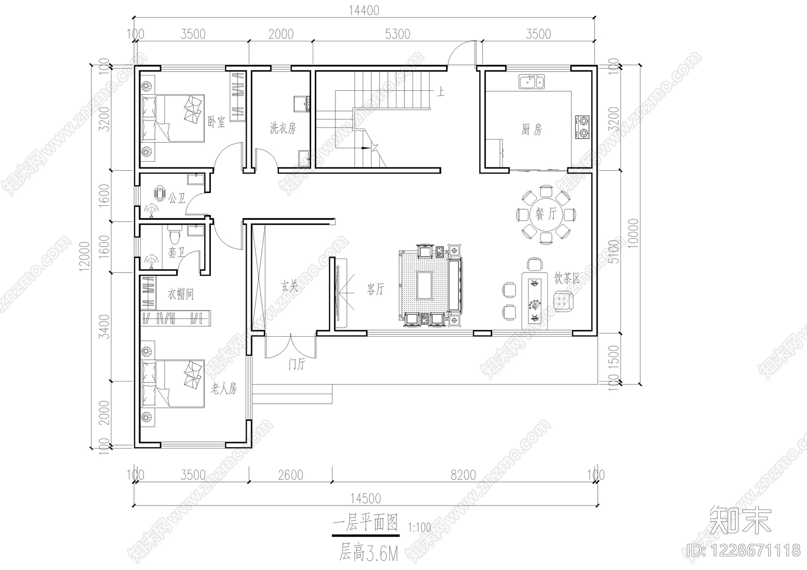 别墅建筑cad施工图下载【ID:1228671118】