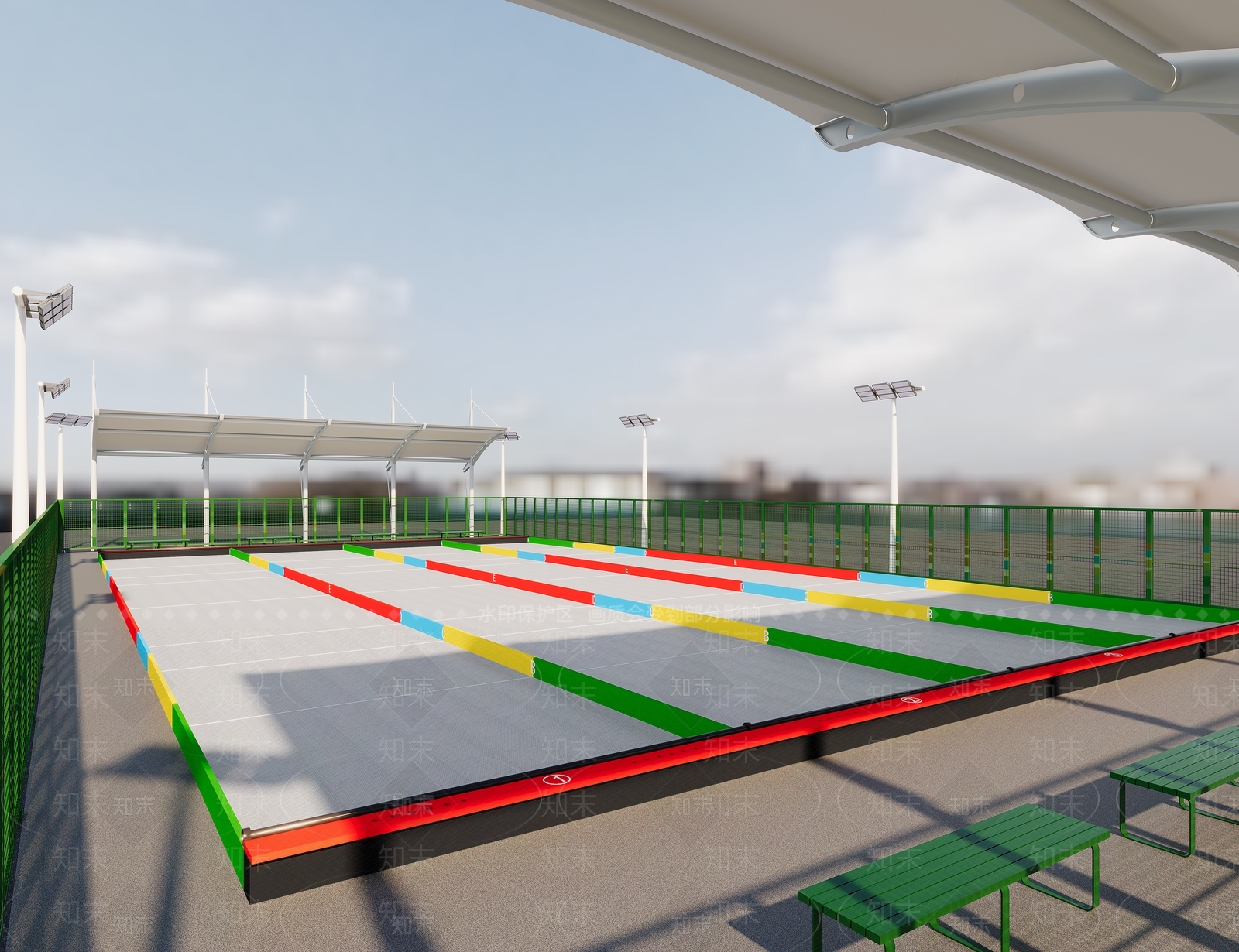 现代主义运动空间3D模型下载【ID:1228671214】