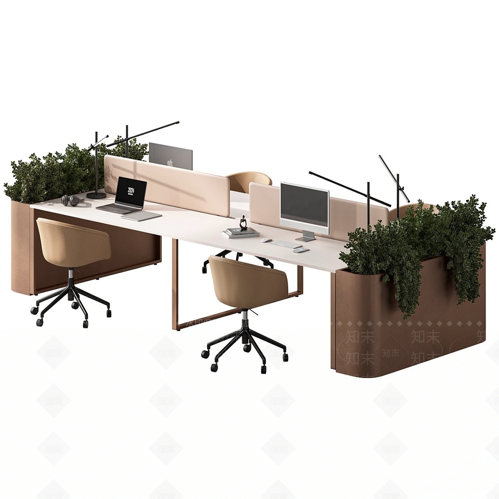 现代简约办公桌3D模型下载【ID:1228674058】