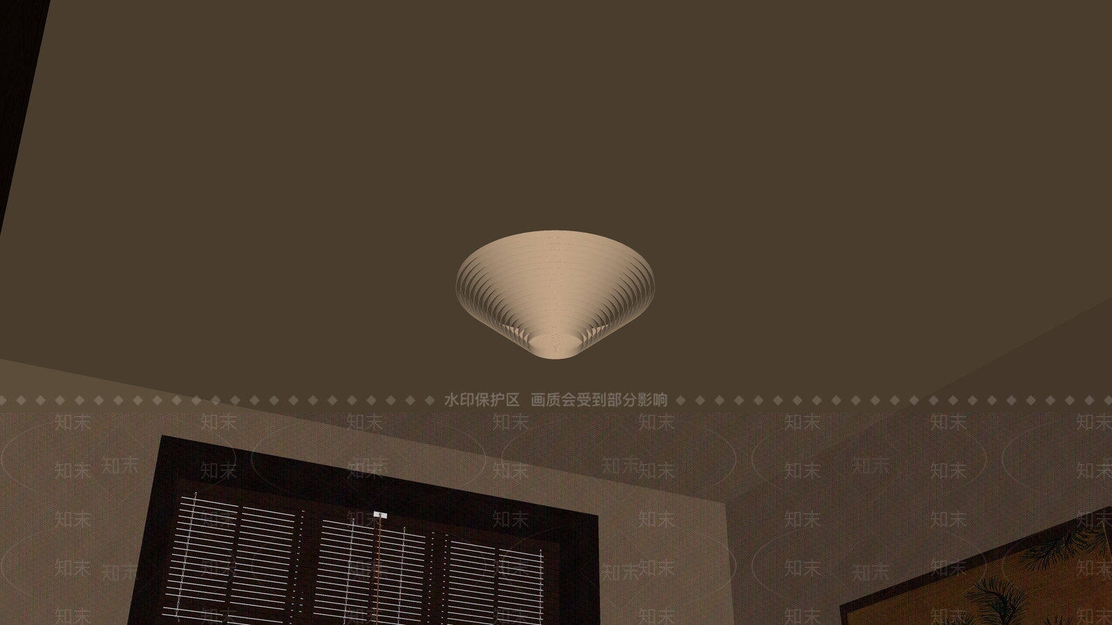 奶油风吸顶灯SU模型下载【ID:1228690600】