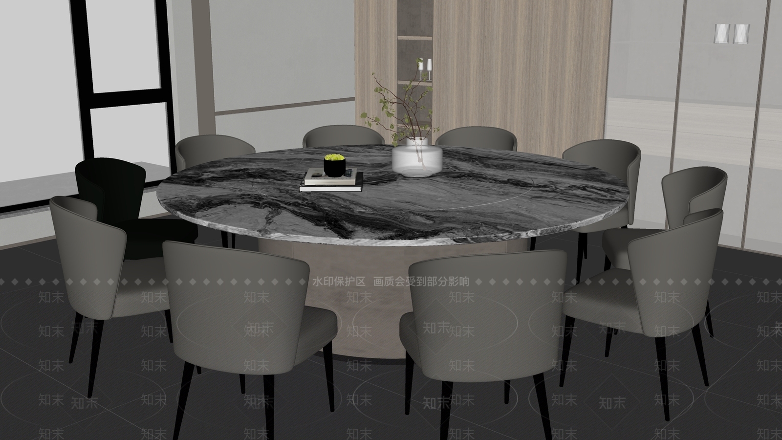 意式极简餐桌椅SU模型下载【ID:1228690816】