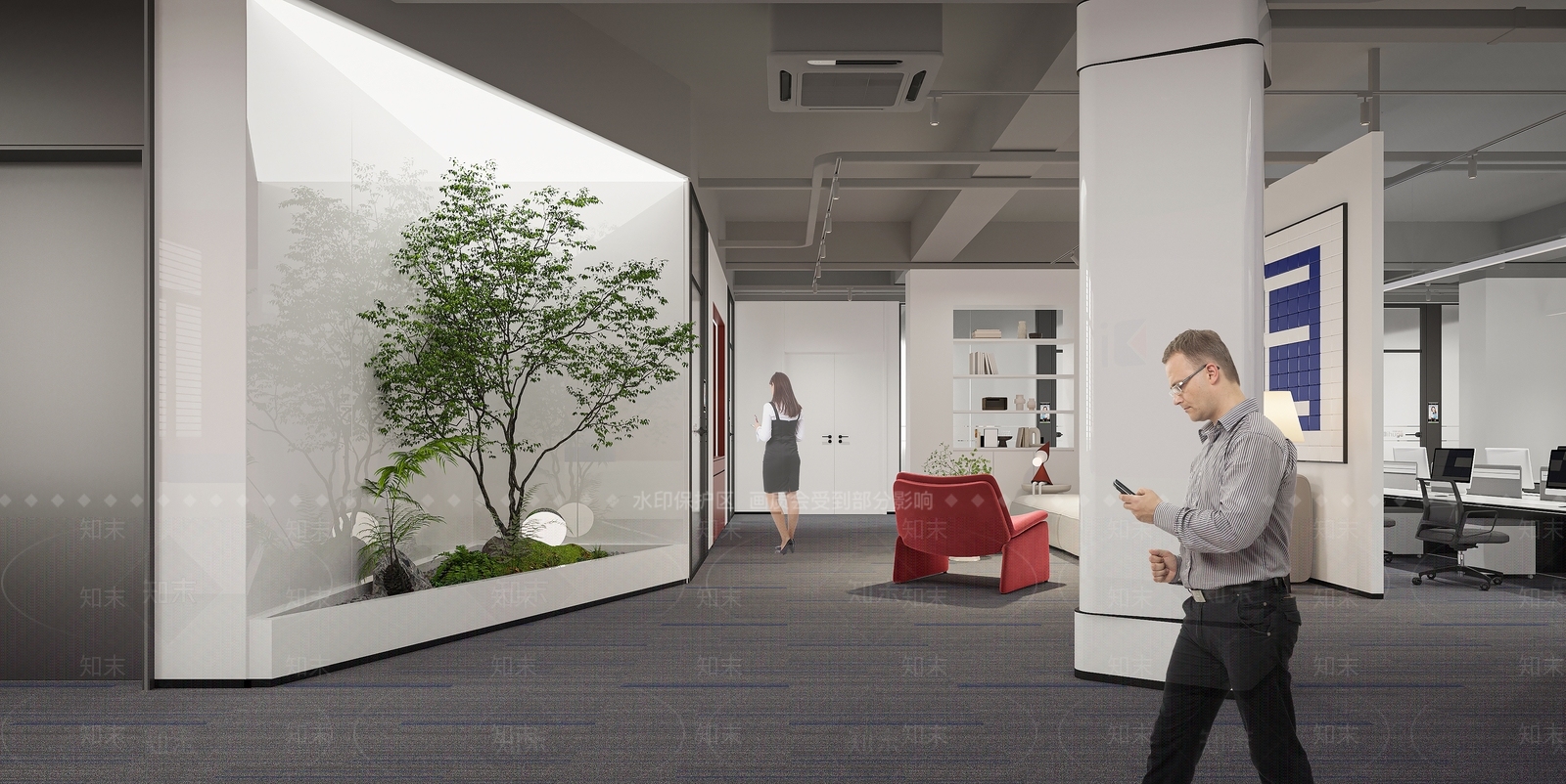 现代简约办公室3D模型下载【ID:1228693759】