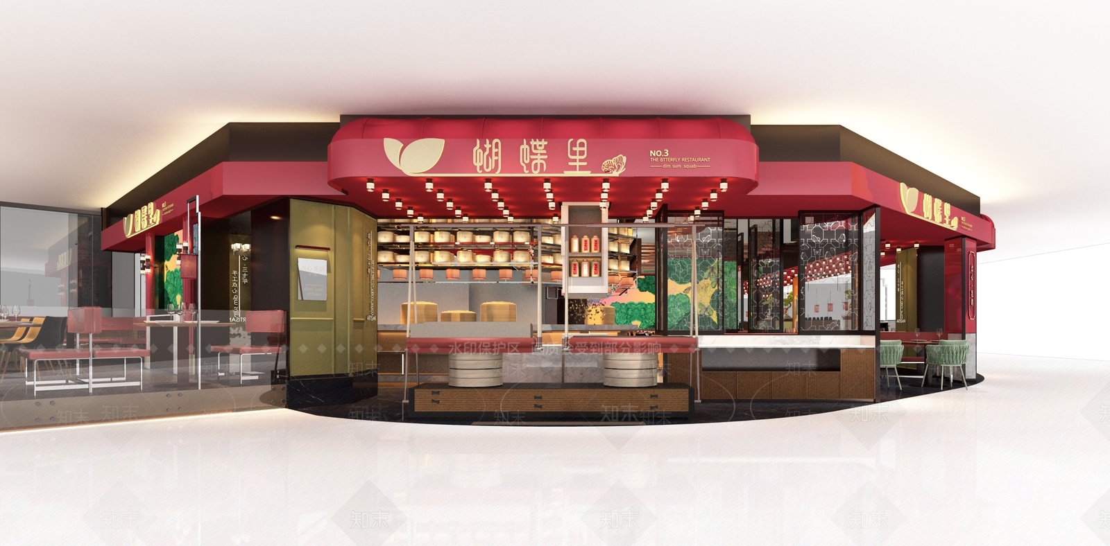 新中式中餐厅3D模型下载【ID:1228695381】