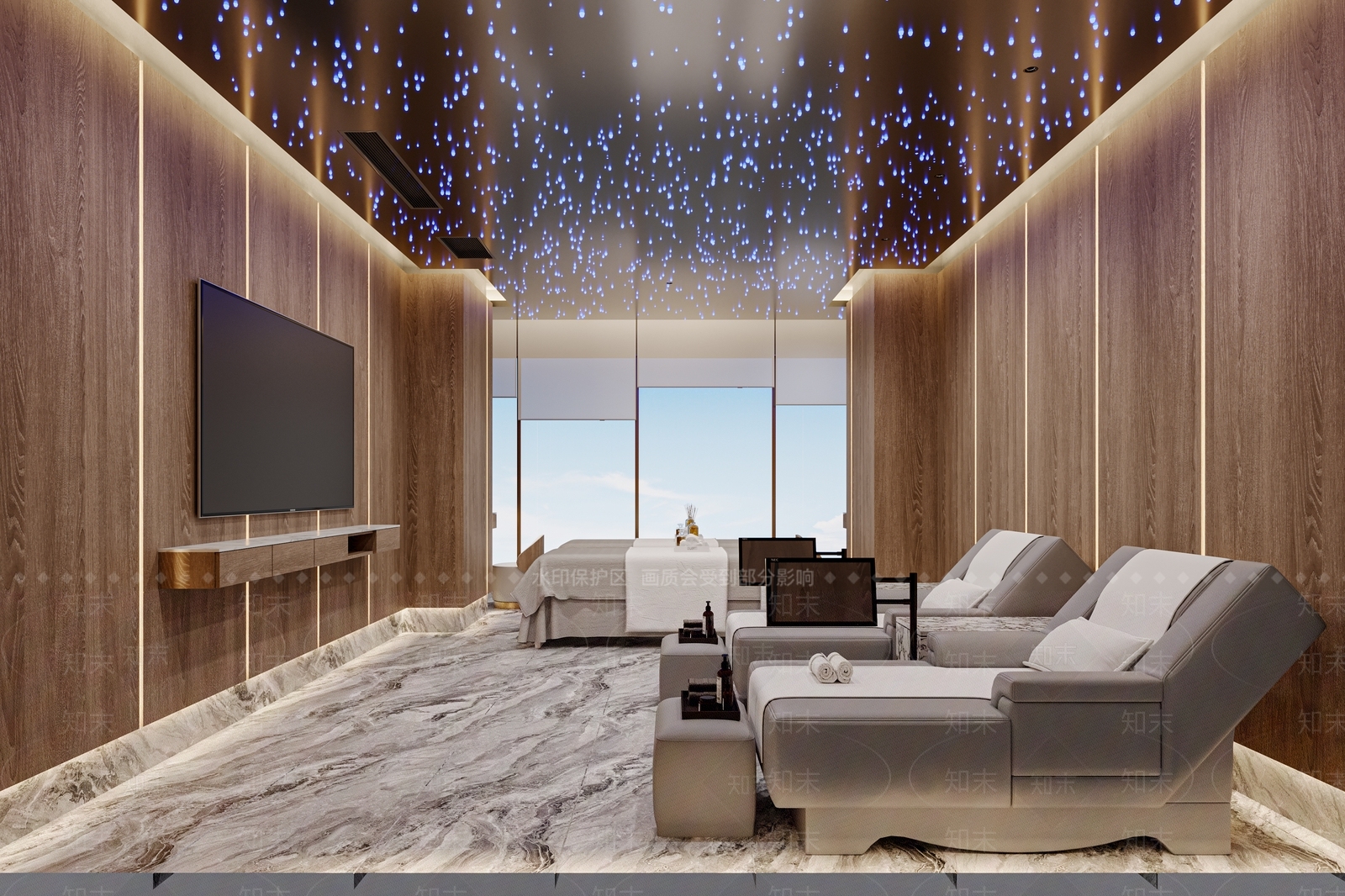 轻奢足浴店3D模型下载【ID:1228696553】
