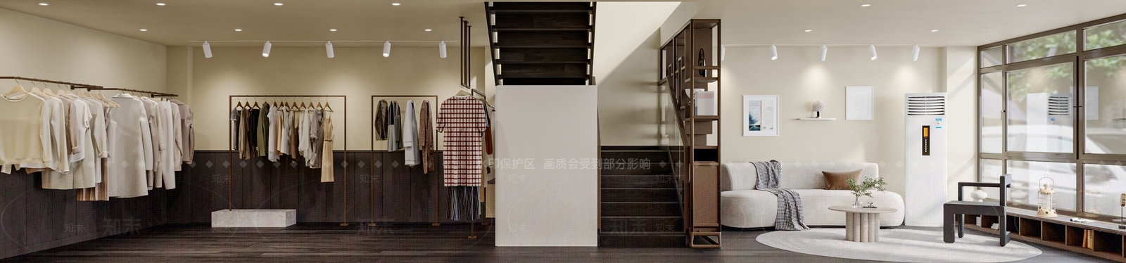 奶油风服装店3D模型下载【ID:1228696777】