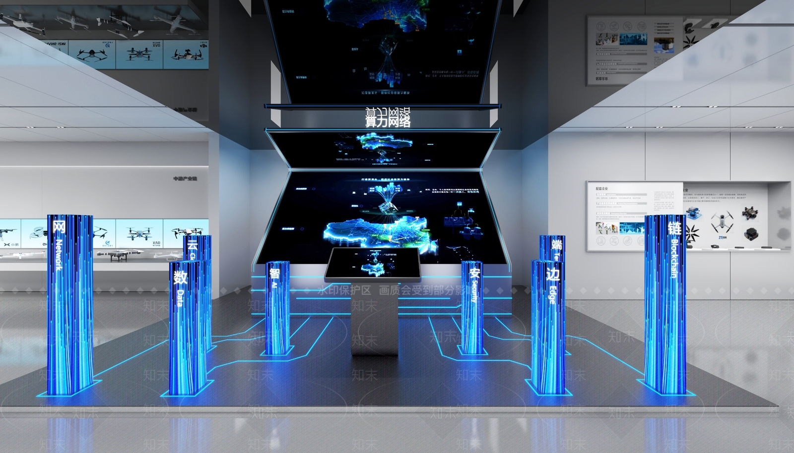 未来主义科技展厅3D模型下载【ID:1228697494】
