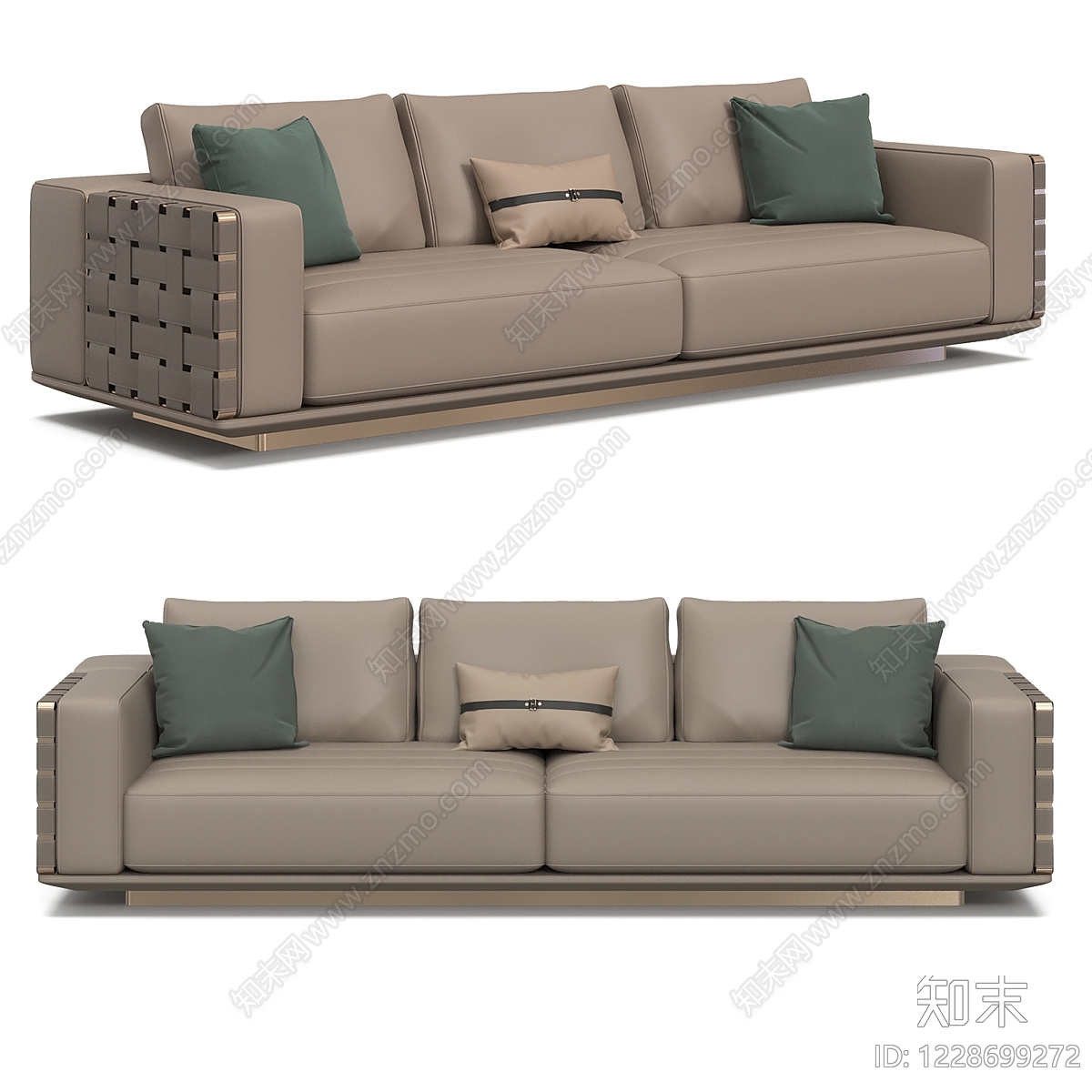 轻奢三人沙发3D模型下载【ID:1228699272】