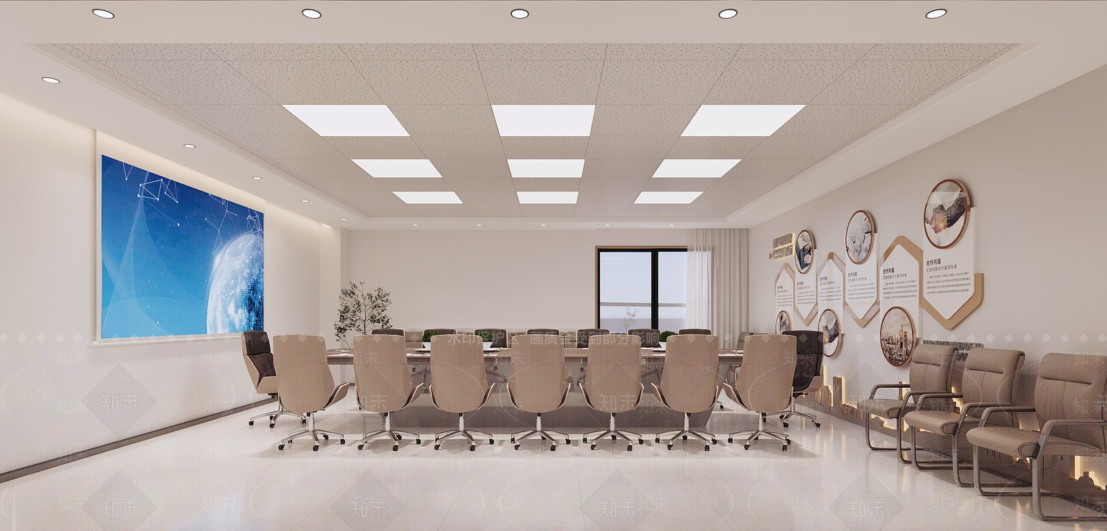 现代简约会议室3D模型下载【ID:1228701847】