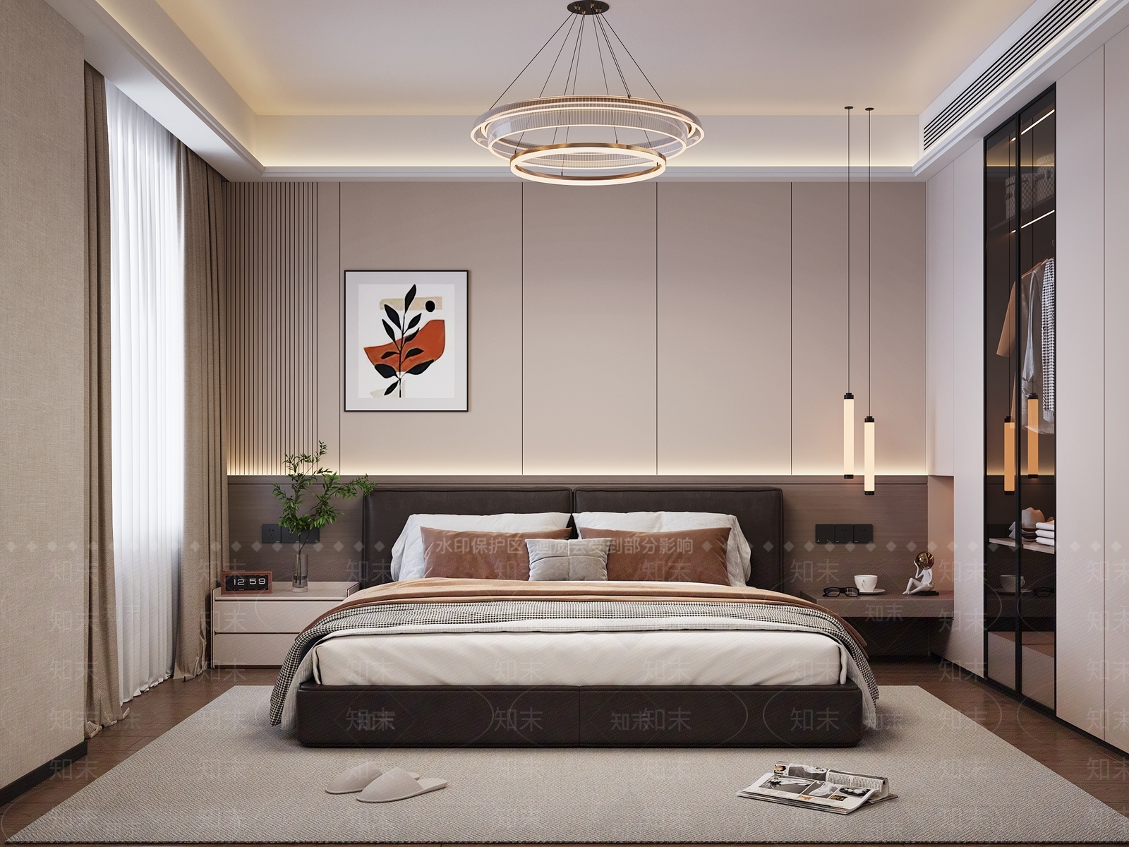 轻奢主卧3D模型下载【ID:1228702194】