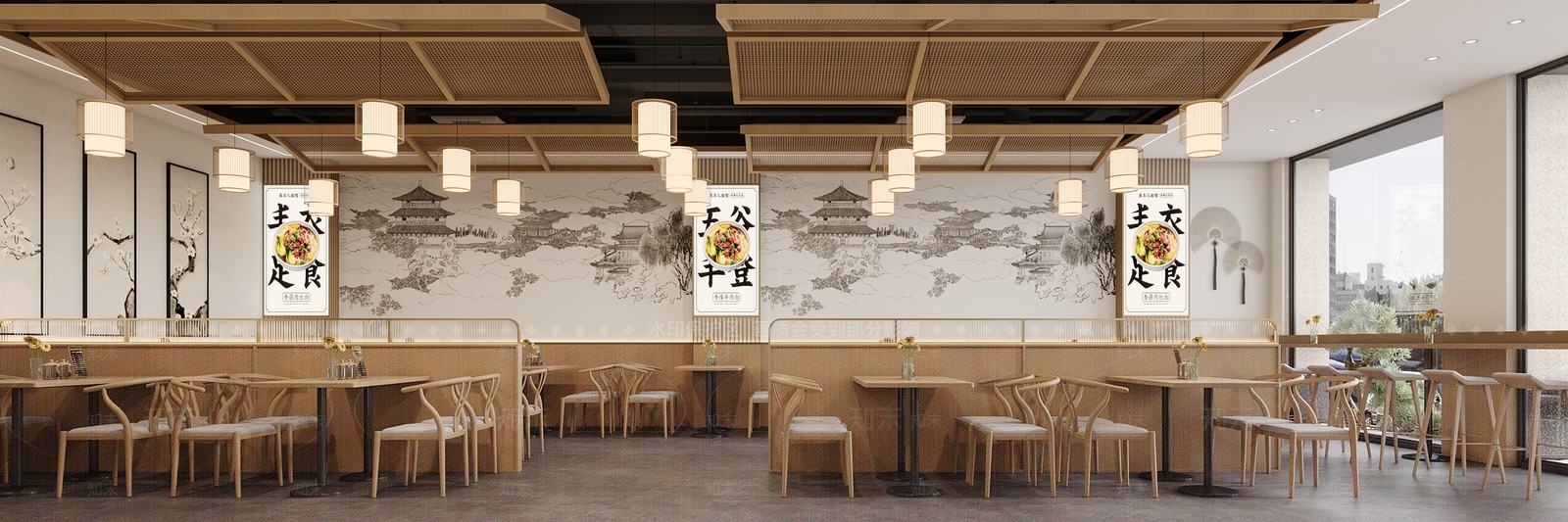 新中式中餐厅3D模型下载【ID:1228703670】