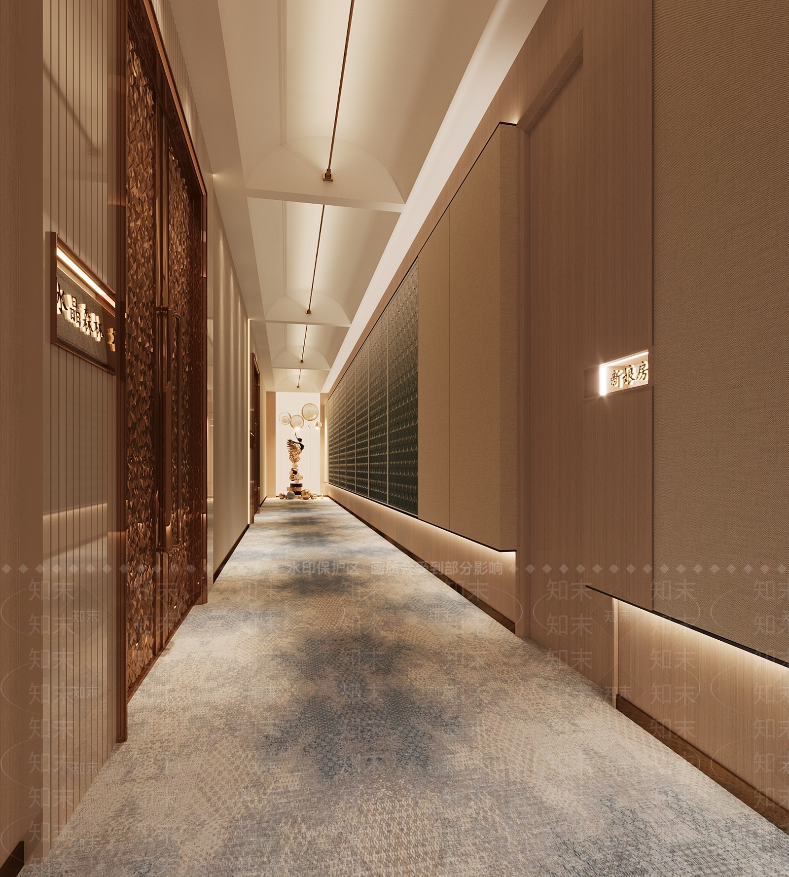 轻奢酒店走廊3D模型下载【ID:1228709714】