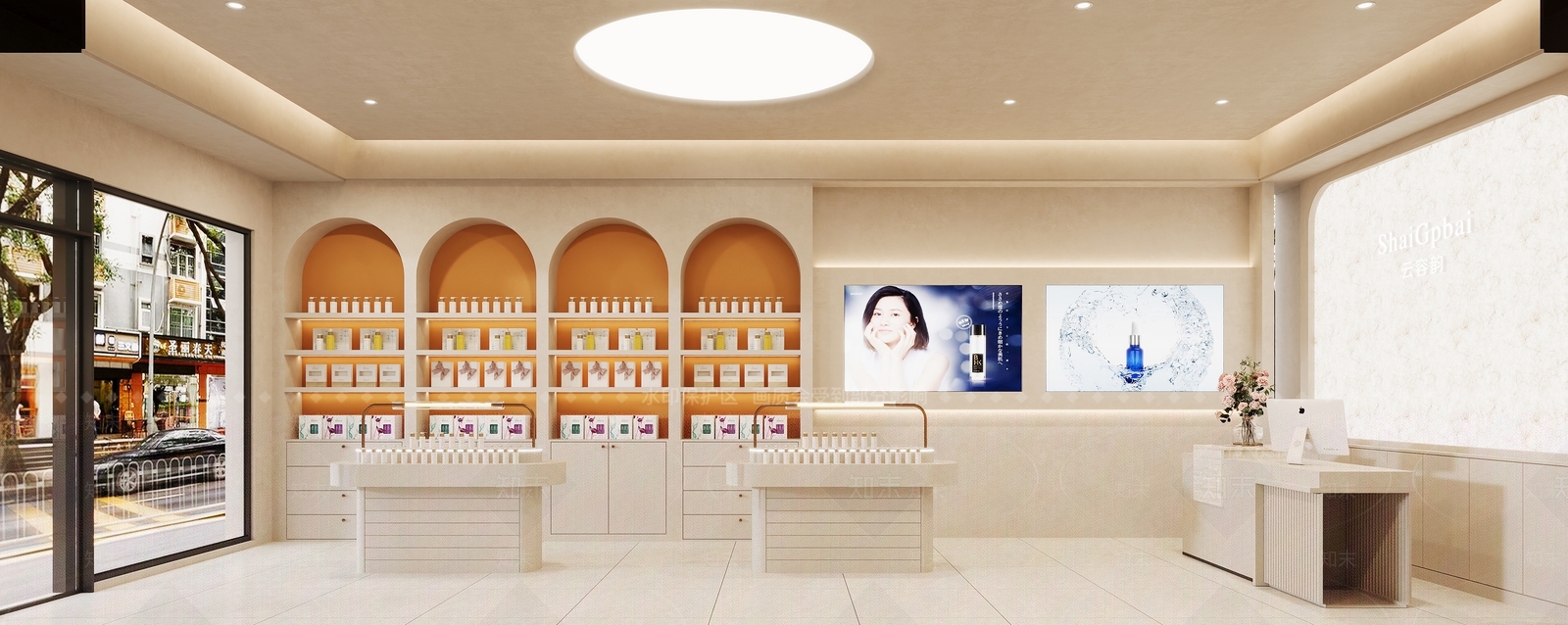 奶油风化妆品店3D模型下载【ID:1228712220】