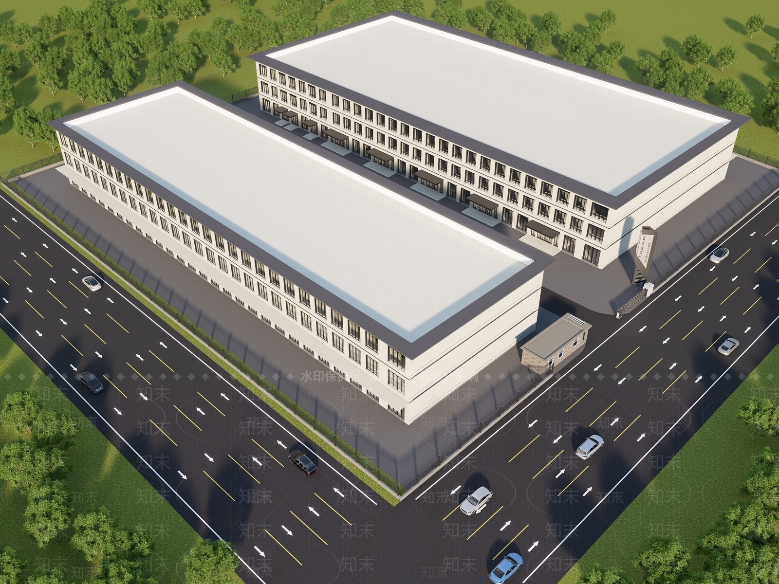 现代主义标准厂房SU模型下载【ID:1228715004】