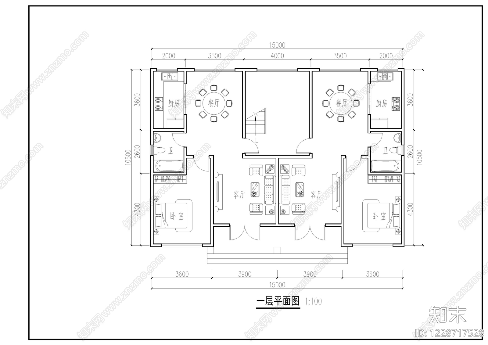 别墅建筑cad施工图下载【ID:1228717528】