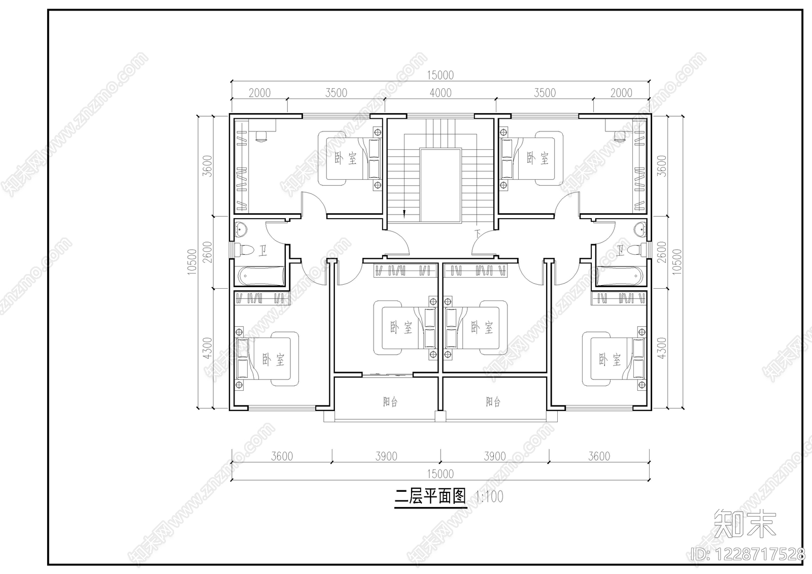 别墅建筑cad施工图下载【ID:1228717528】