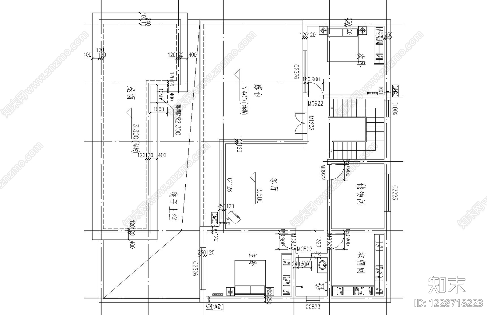 别墅建筑cad施工图下载【ID:1228718223】