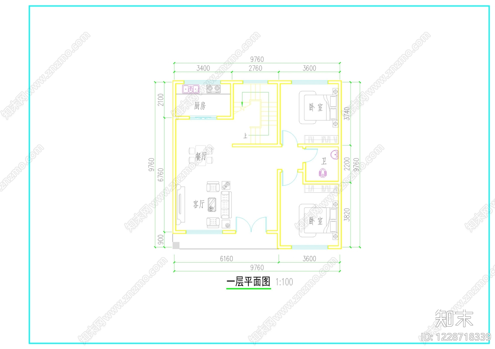 别墅建筑cad施工图下载【ID:1228718339】