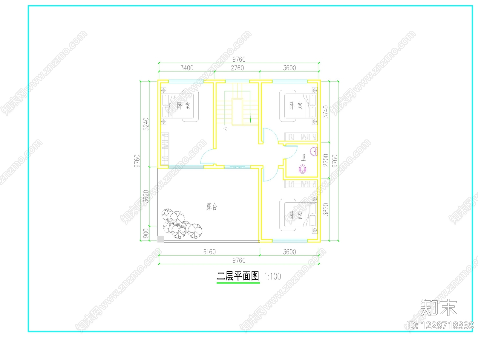 别墅建筑cad施工图下载【ID:1228718339】