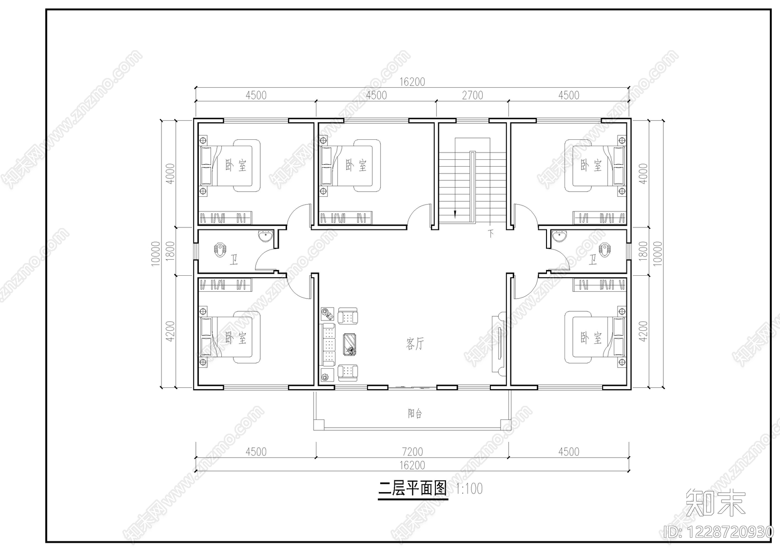 别墅建筑cad施工图下载【ID:1228720930】