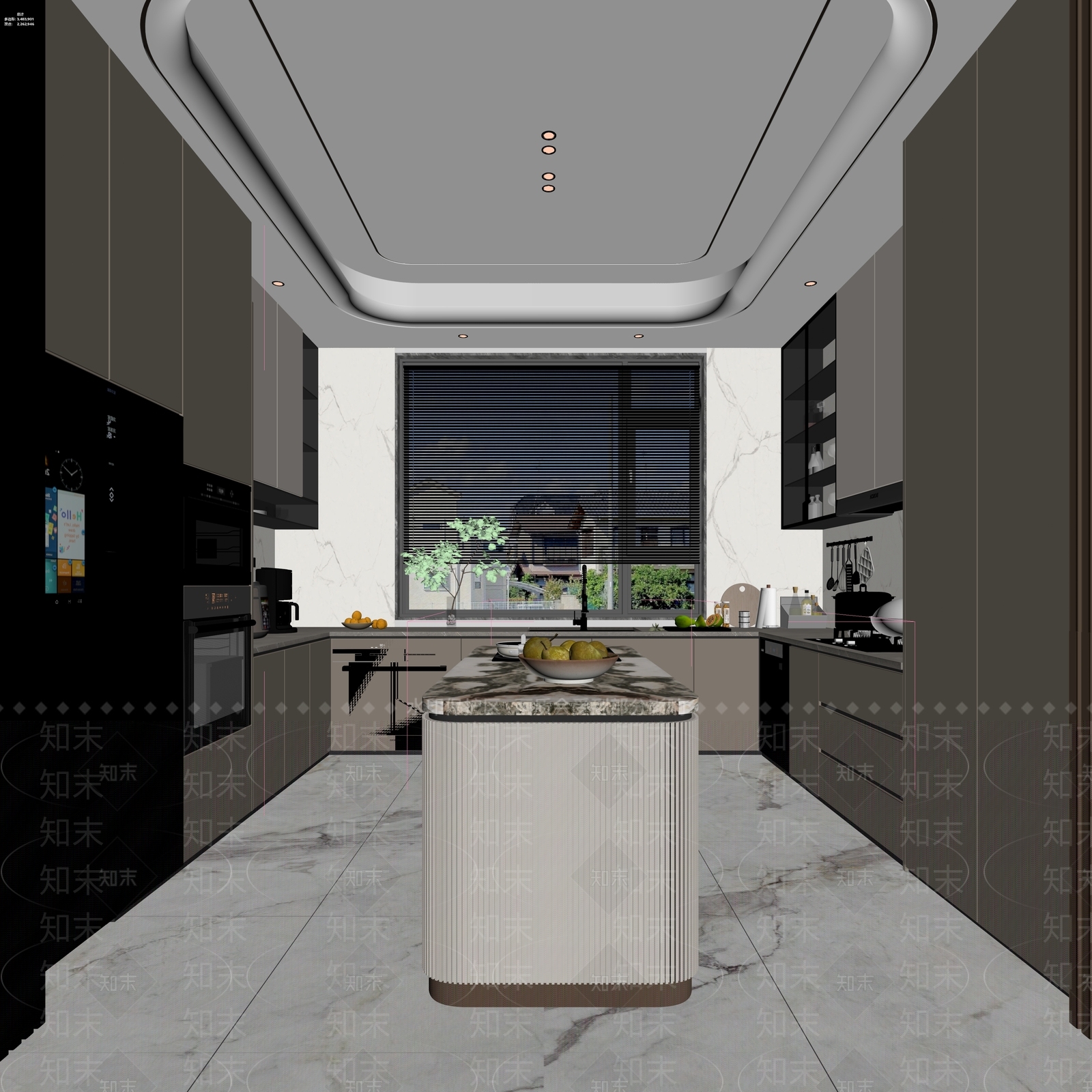 轻奢开放式厨房3D模型下载【ID:1228724022】
