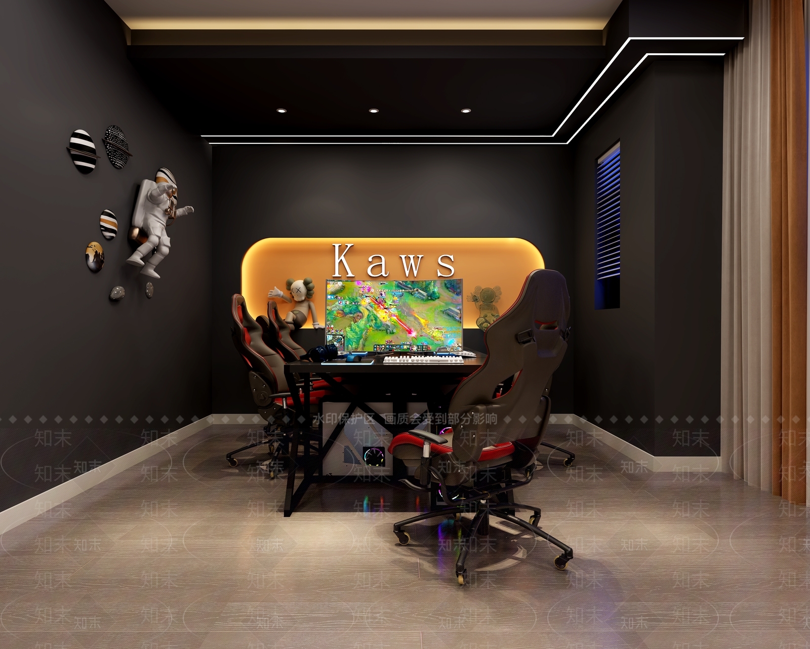 现代电竞房3D模型下载【ID:1228729085】