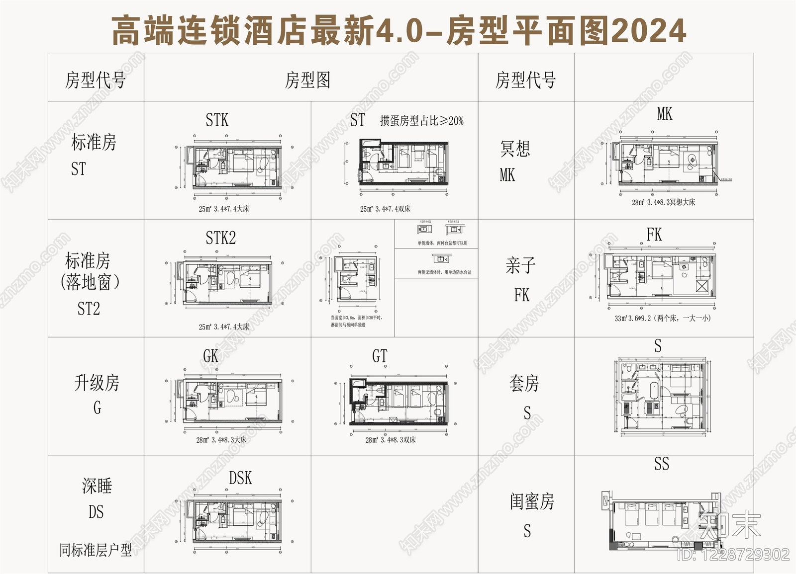 酒店客房CAD图纸