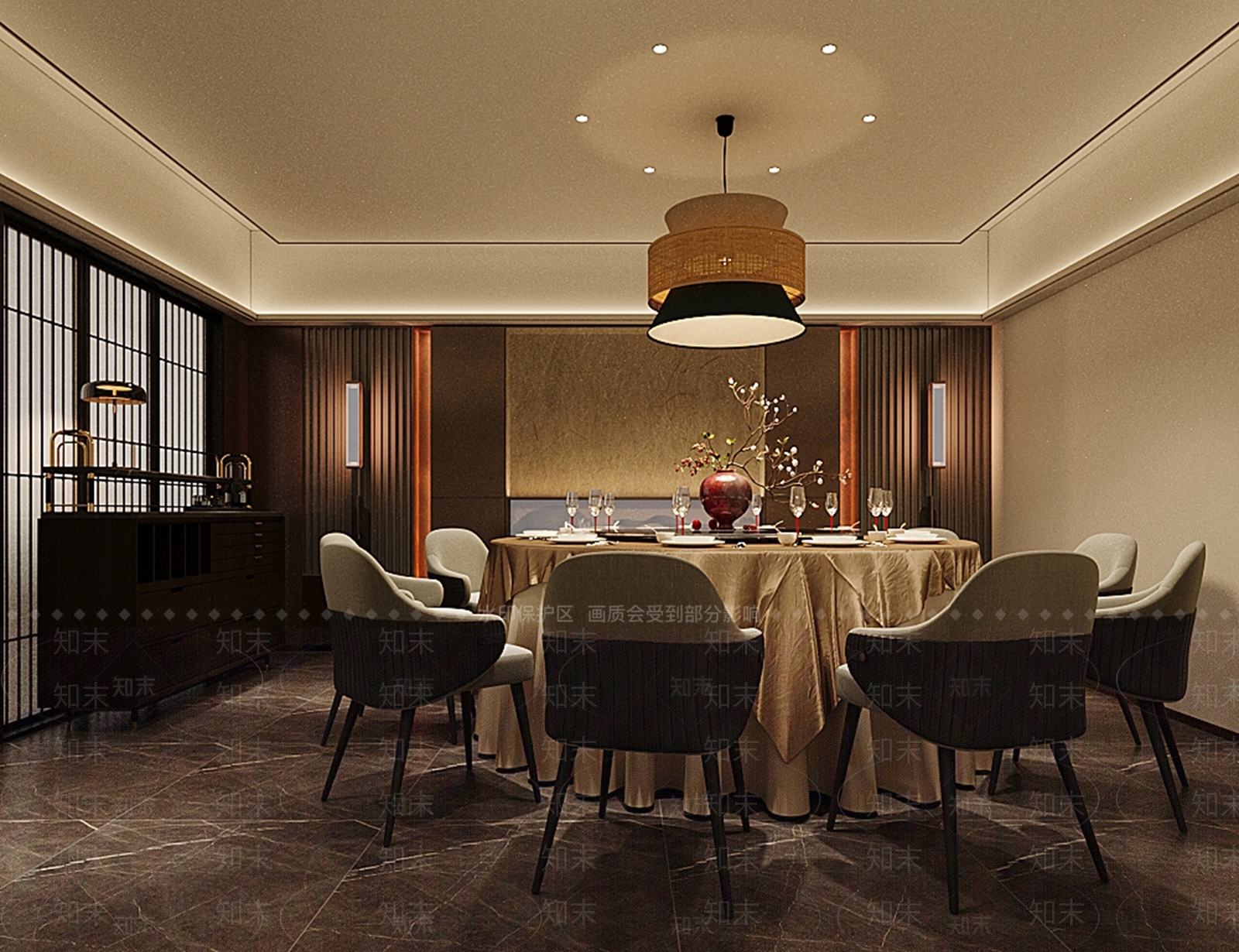 新中式包厢3D模型下载【ID:1228742228】