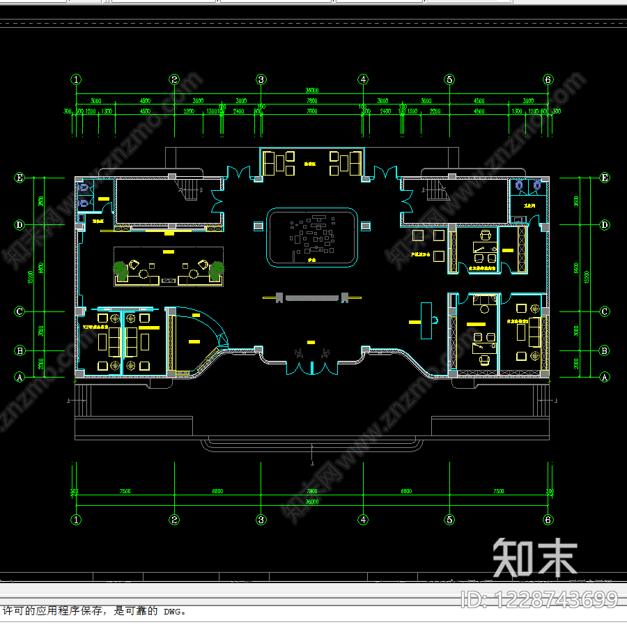售楼处cad施工图下载【ID:1228743699】