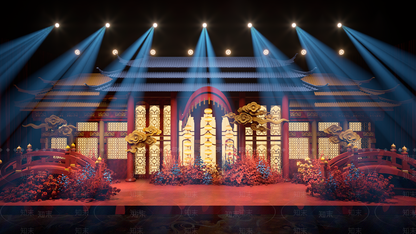 中式古建打卡墙SU模型下载【ID:1228744022】