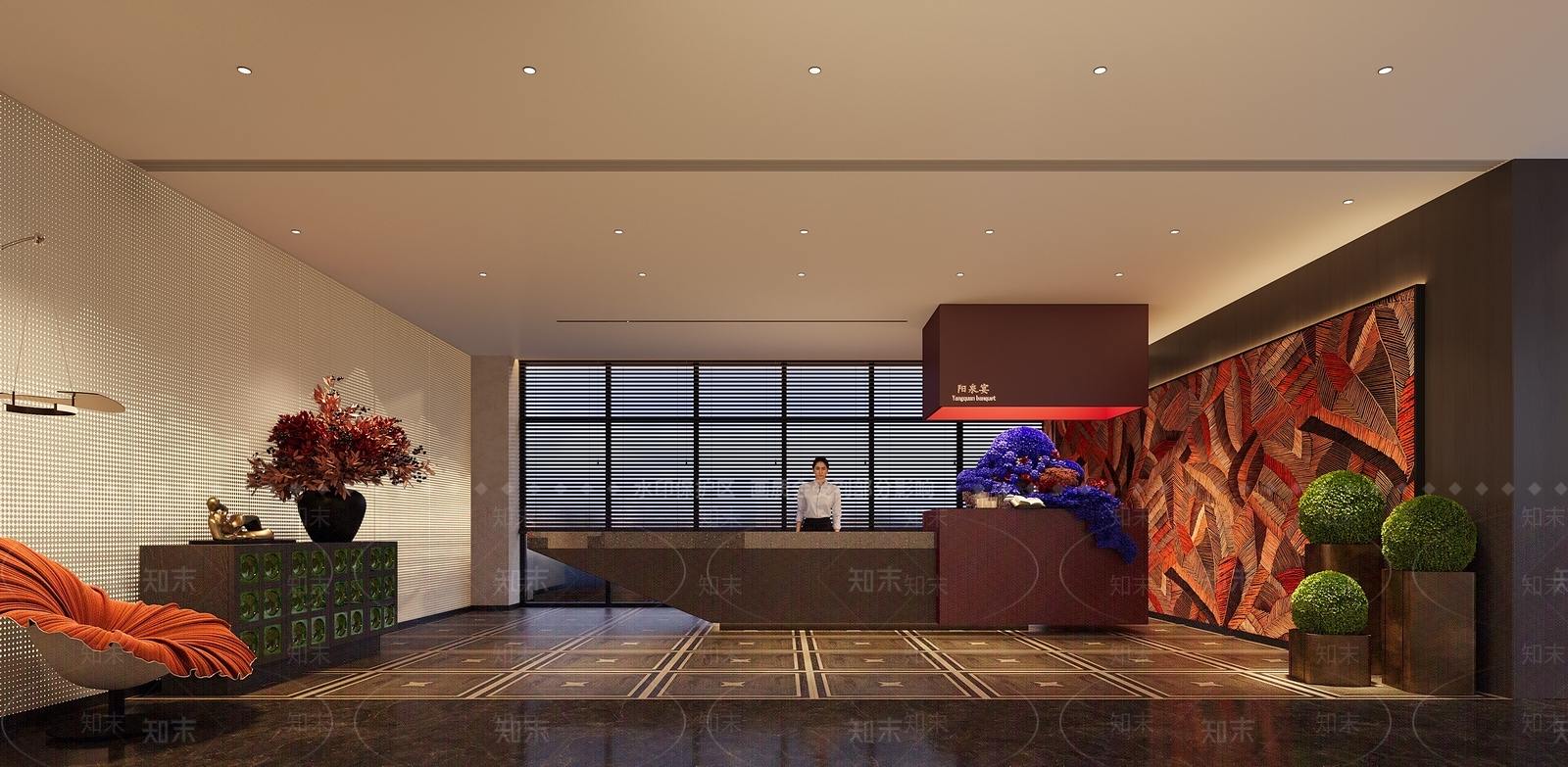 轻奢酒店大堂3D模型下载【ID:1228745233】