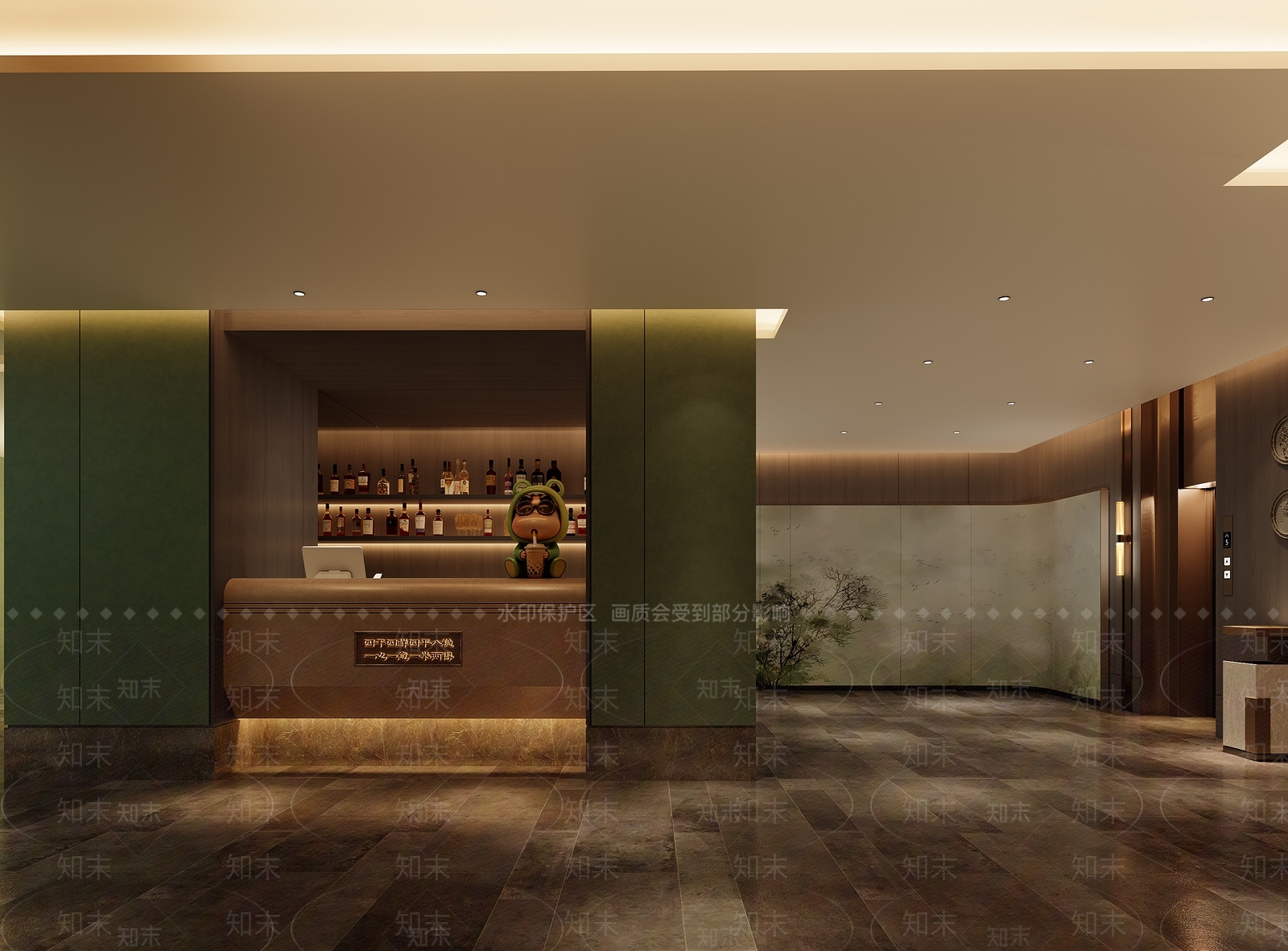 新中式酒店走廊3D模型下载【ID:1228746512】