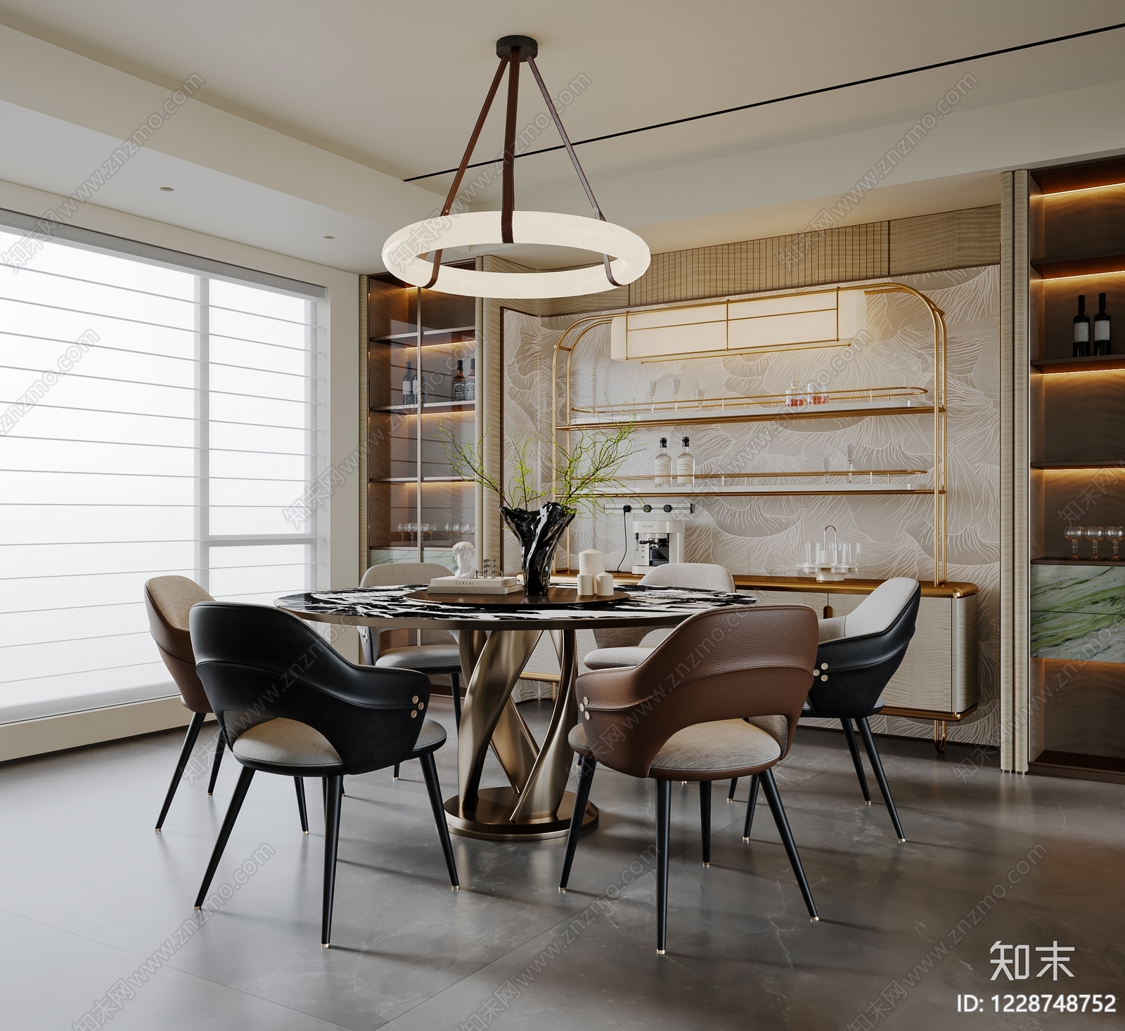 轻奢家居餐厅3D模型下载【ID:1228748752】