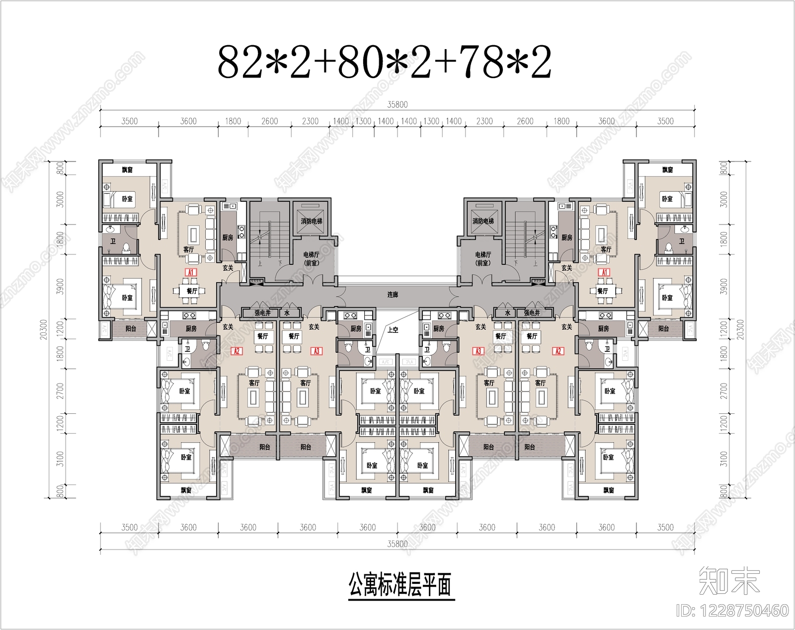 公寓建筑cad施工图下载【ID:1228750460】