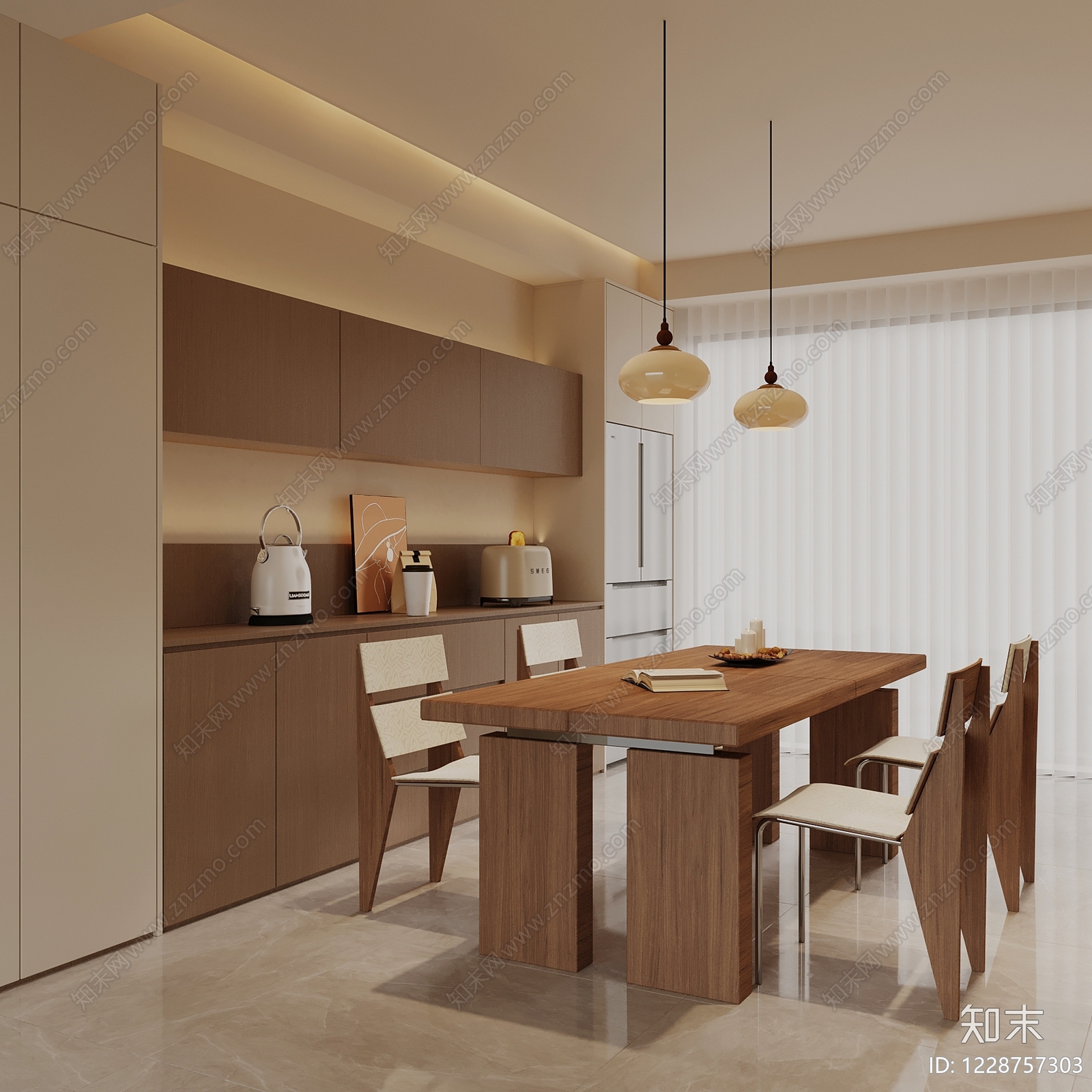 中古风家居餐厅3D模型下载【ID:1228757303】