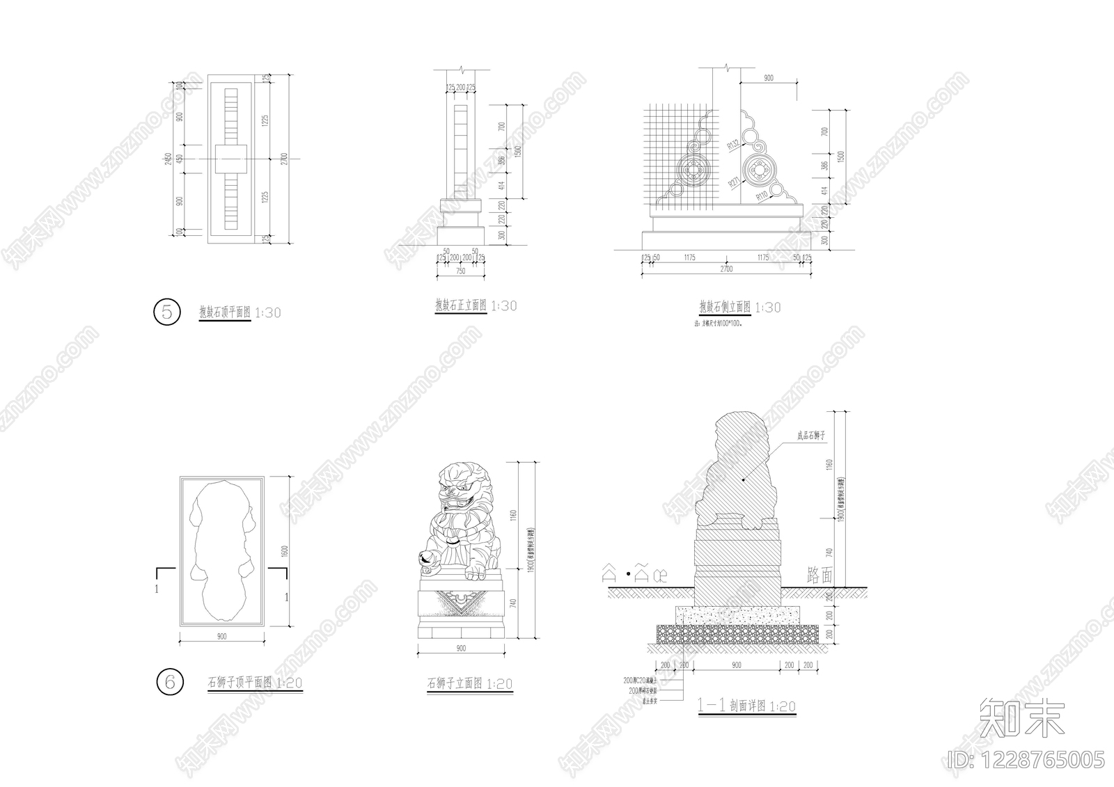 公墓图库cad施工图下载【ID:1228765005】