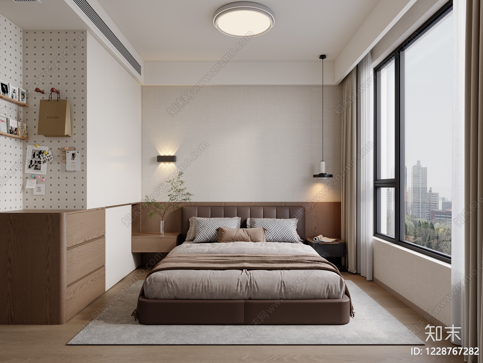 现代简约主卧3D模型下载【ID:1228767282】