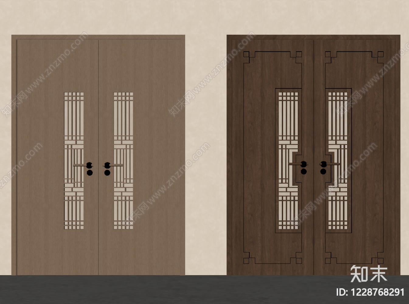 新中式双开门SU模型下载【ID:1228768291】