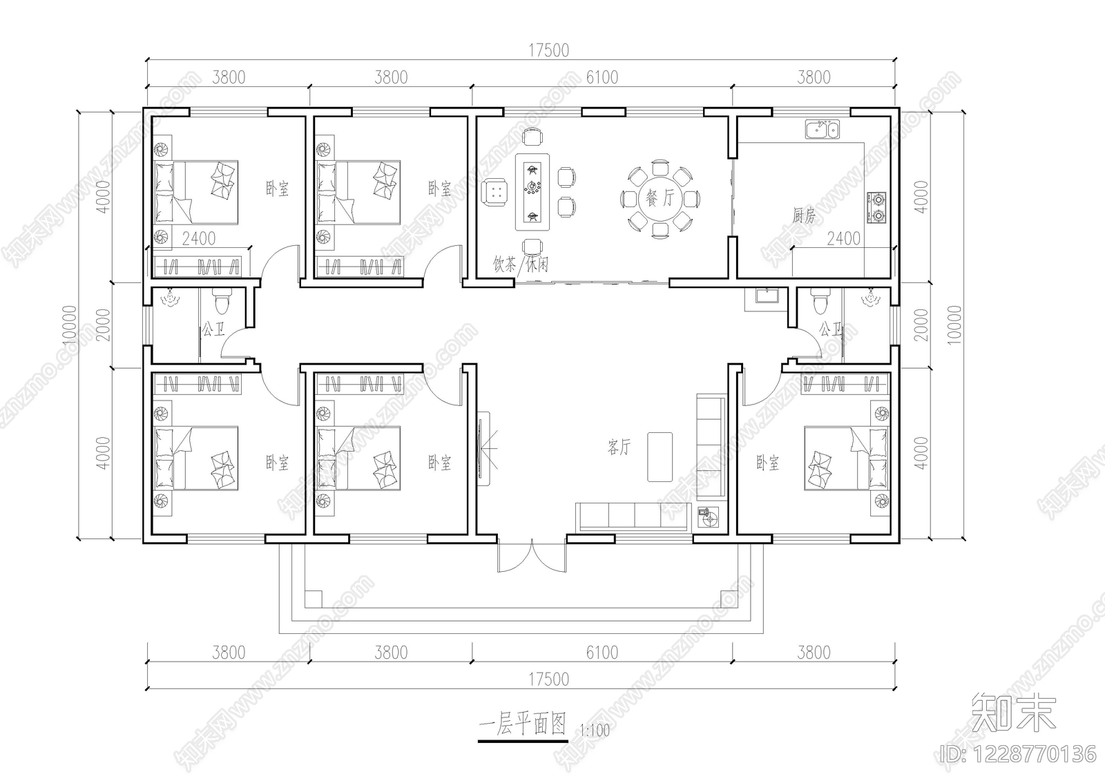 别墅建筑cad施工图下载【ID:1228770136】