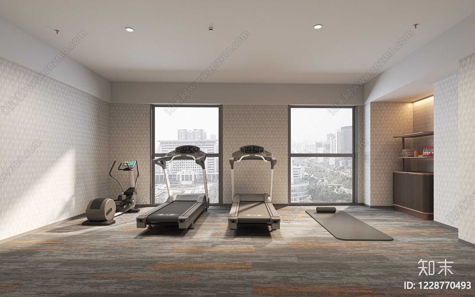 现代简约健身房3D模型下载【ID:1228770493】